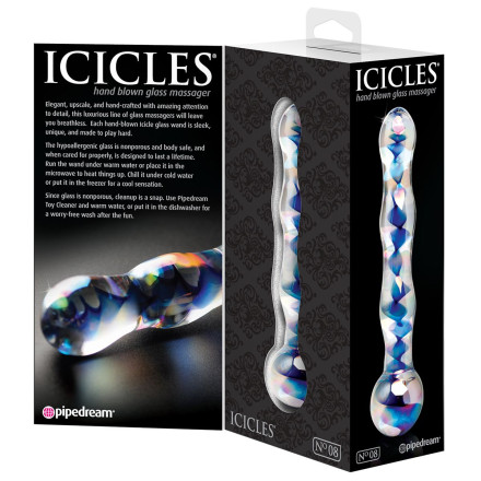 Анальный стеклянный стимулятор Icicles №8 - 17,8 см. 