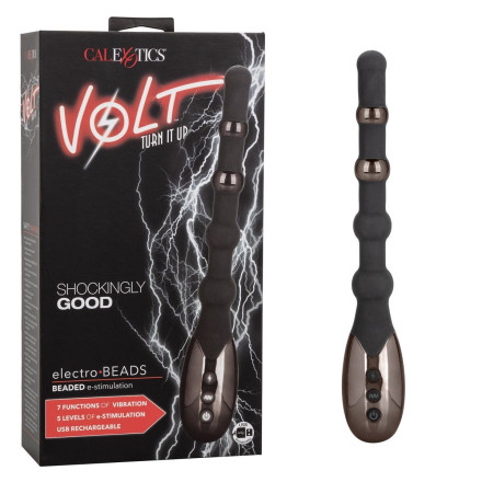 Черный анальный электростимулятор Volt Electro-Beads - 23,5 см. 