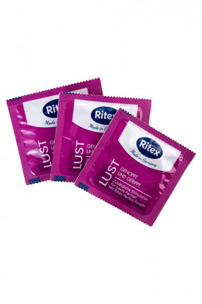 Рифленые презервативы RITEX LUST с пупырышками - 3 шт. 
