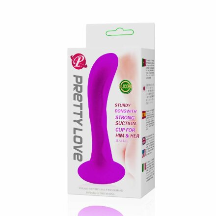 Лиловая анальная пробка Booty Passion с присоской - 13,5 см. 