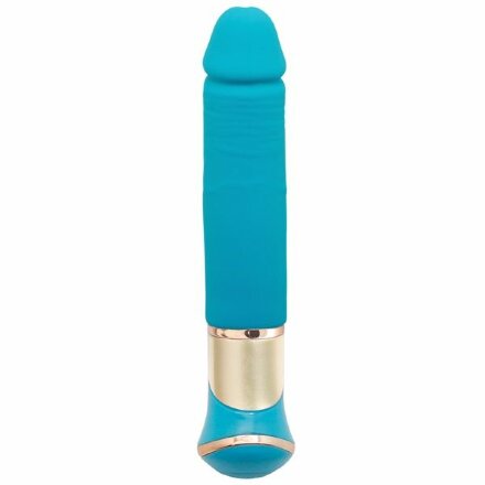 Голубой перезаряжаемый вибратор ECSTASY Deluxe Greedy Dong - 19,5 см. 