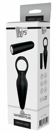 Черная анальная вибровтулка TAPERED PLUG - 10 см. 
