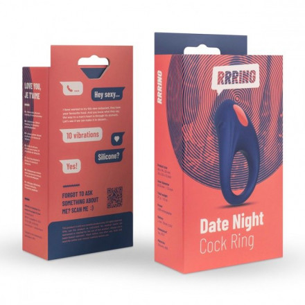 Синее эрекционное кольцо RRRING Date Night Cock Ring 