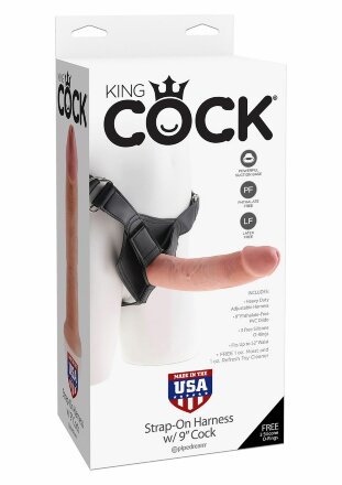 Страпон Harness со съемной телесной насадкой King Cock 9 - 22,9 см. 
