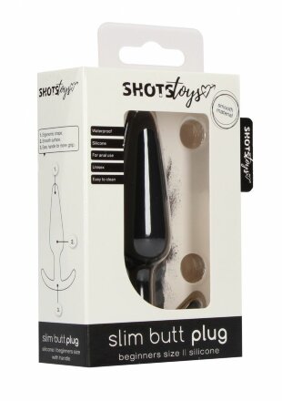 Черная анальная пробка для ношения Slim Butt Plug - 8,3 см. 