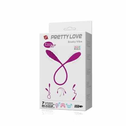 Двусторонний вибромассажер на гибком стержне Snaky Vibe - 60 см. 