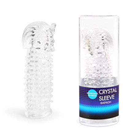 Закрытая прозрачная насадка на пенис Crystal Sleeve Faraon - 13,5 см. 
