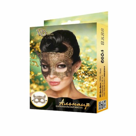 Золотистая карнавальная маска &quot;Альнаир&quot; 