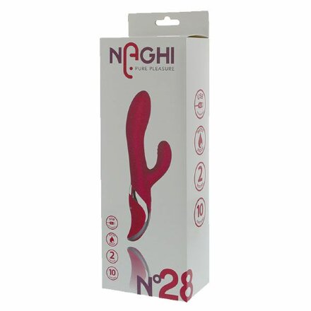 Розовый вибромассажер NAGHI NO.28 - 23 см. 