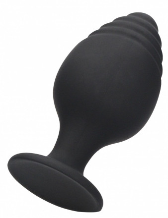 Набор из 3 черных анальных пробок Rippled Butt Plug Set 