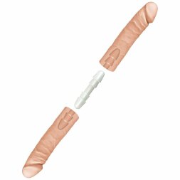 Телесный двусторонний фаллоимитатор из 2 частей The D Double D 16&quot; - 40,6 см.