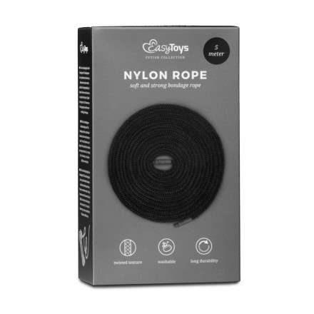 Черная веревка для бондажа Easytoys Bondage Rope - 5 м. 