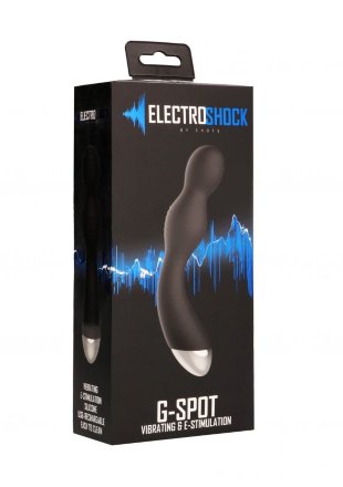 Чёрный вибратор с электростимуляцией E-Stimulation G-spot Vibrator - 19,5 см. 