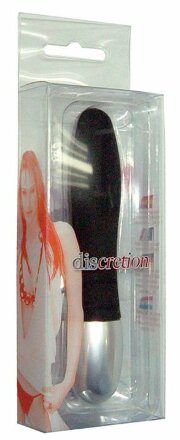 Черный миниатюрный вибратор DISCRETION - 8 см. 