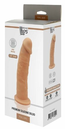 Телесный фаллоимитатор на присоске DILDO 7.5INCH - 19 см. 