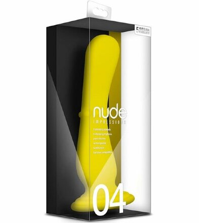 Желтый вибратор на присоске Nude Impressions 04 - 18 см. 