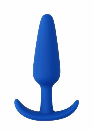 Синяя анальная пробка для ношения Slim Butt Plug - 8,3 см. 