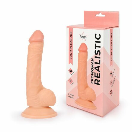 Реалистичный телесный фаллоимитатор Erowoman 