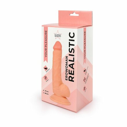 Реалистичный телесный фаллоимитатор Erowoman 
