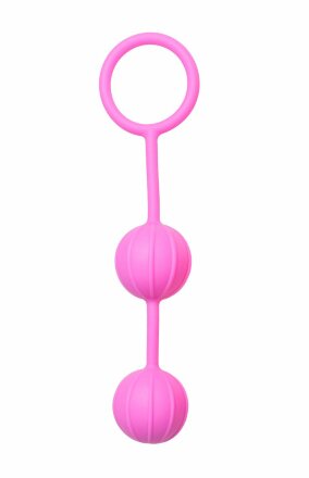 Розовые вагинальные шарики с ребрышками Roze Love Balls 