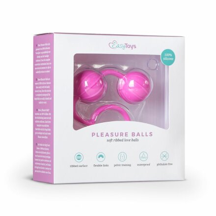 Розовые вагинальные шарики с ребрышками Roze Love Balls 