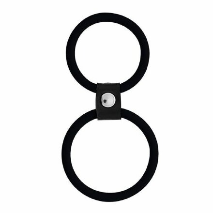 Чёрное двойное эрекционное кольцо Dual Rings Black 