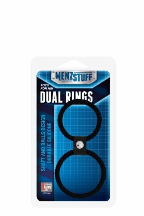 Чёрное двойное эрекционное кольцо Dual Rings Black 