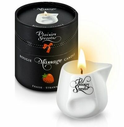 Массажная свеча с ароматом клубники Bougie de Massage Gourmande Fraise - 80 мл. 