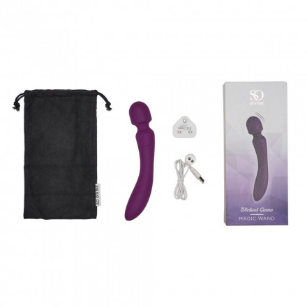 Фиолетовый вибратор-жезл So Divine Wicked Game Magic Wand - 24 см. 