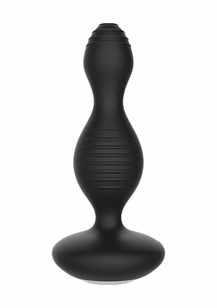 Чёрная анальная пробка с электростимуляцией E-Stimulation Vibrating Buttplug - 14 см. 