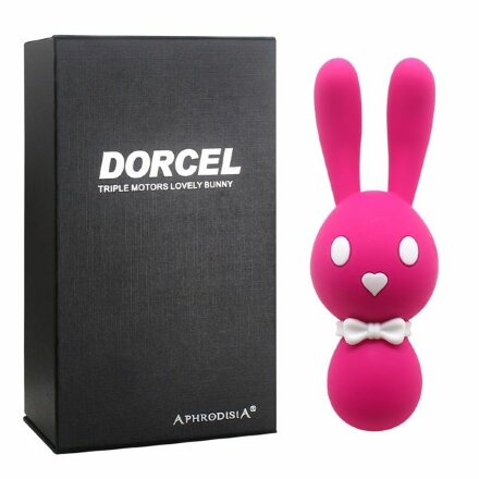 Розовый вибростимулятор-зайчик Dorcel - 16 см. 