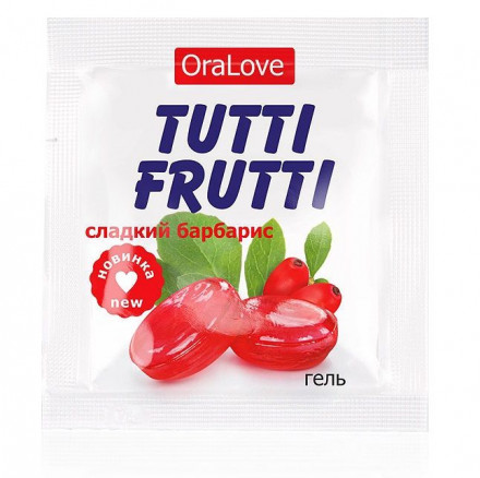 Гель-смазка Tutti-frutti со вкусом барбариса - 4 гр. 