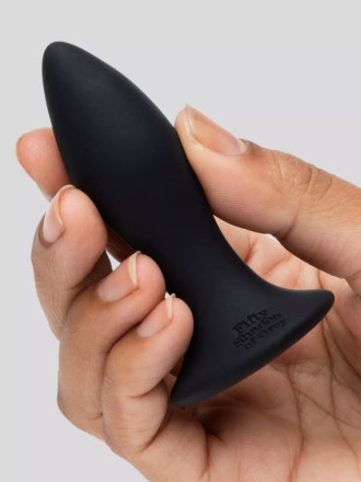 Черная анальная вибропробка Sensation Rechargeable Vibrating Butt Plug - 8,9 см. 