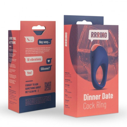 Синее эрекционное кольцо RRRING Dinner Date Cock Ring 