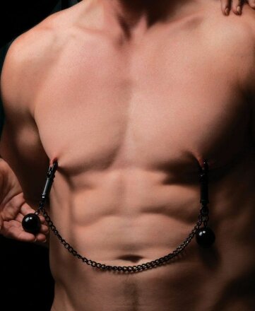 Зажимы для сосков с утяжелителями и цепочкой Clamps with Ball Weights and Chain 