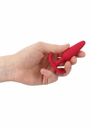 Красная анальная пробка для ношения Slim Butt Plug - 8,3 см. 