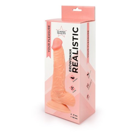 Реалистичный телесный фаллоимитатор Erowoman на присоске 
