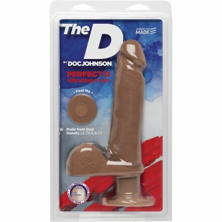 Телесный вибромассажер-реалистик на присоске Perfect D Vibrating 8&quot; - 23 см. 