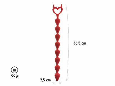 Бордовая анальная цепочка Bestla - 36,5 см. 