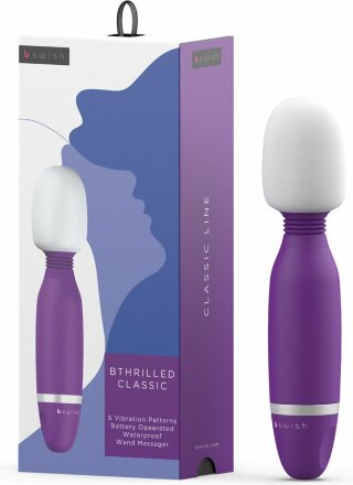 Фиолетовый жезловый вибростимулятор Bthrilled Classic - 20 см. 