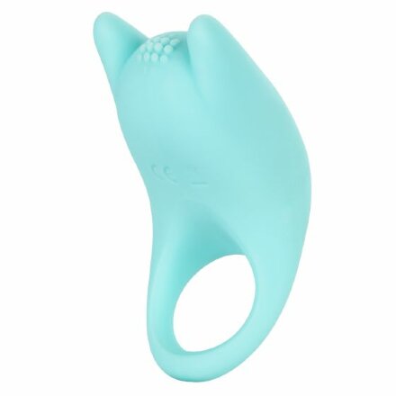 Нежно-голубое перезаряжаемое эрекционное кольцо Silicone Rechargeable Dual Exciter Enhancer 