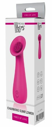Розовый клиторальный стимулятор CHARMING SUNFLOWER - 15,3 см. 