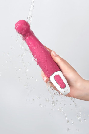 Вибратор Satisfyer Vibes Petting Hippo с загнутым кончиком - 22,9 см. 