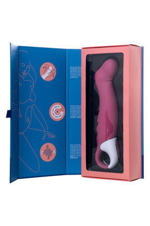 Вибратор Satisfyer Vibes Petting Hippo с загнутым кончиком - 22,9 см. 