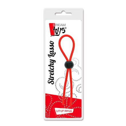 Красное эрекционное лассо с одной бусиной-утяжкой STRETCHY THIN LASSO 