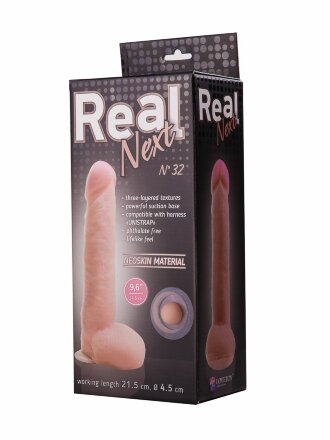 Большой фаллоимитатор из неоскин на присоске REAL Next №32 - 24,5 см. 