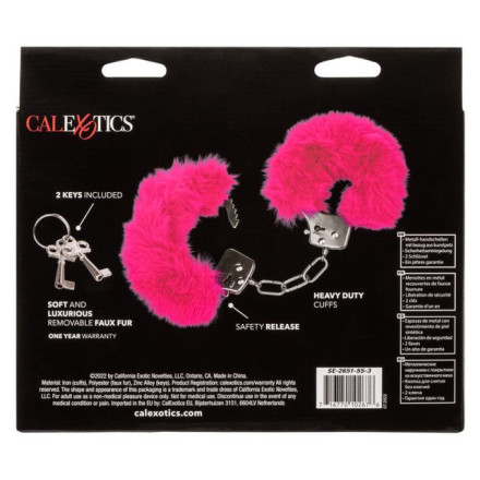 Металлические наручники с розовым мехом Ultra Fluffy Furry Cuffs 