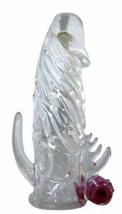 Закрытая прозрачная вибронасадка на пенис Crystal Sleeve Vibe - 12 см. 
