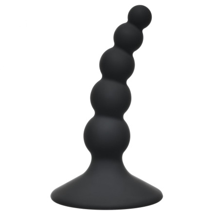 Чёрная анальная пробка Ribbed Plug Black - 10,5 см. 