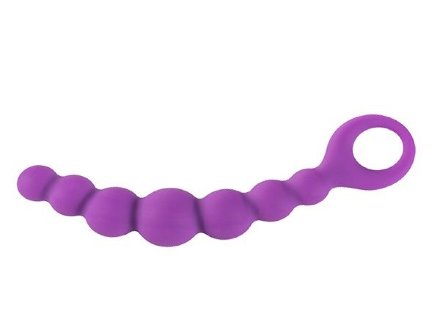 Фиолетовая анальная цепочка Bubble-Chain - 15 см. 